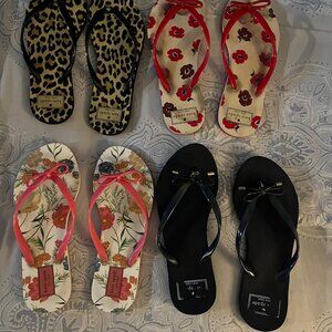 Kate Spade NY Womens Flip Flops 4 Pair Size 8